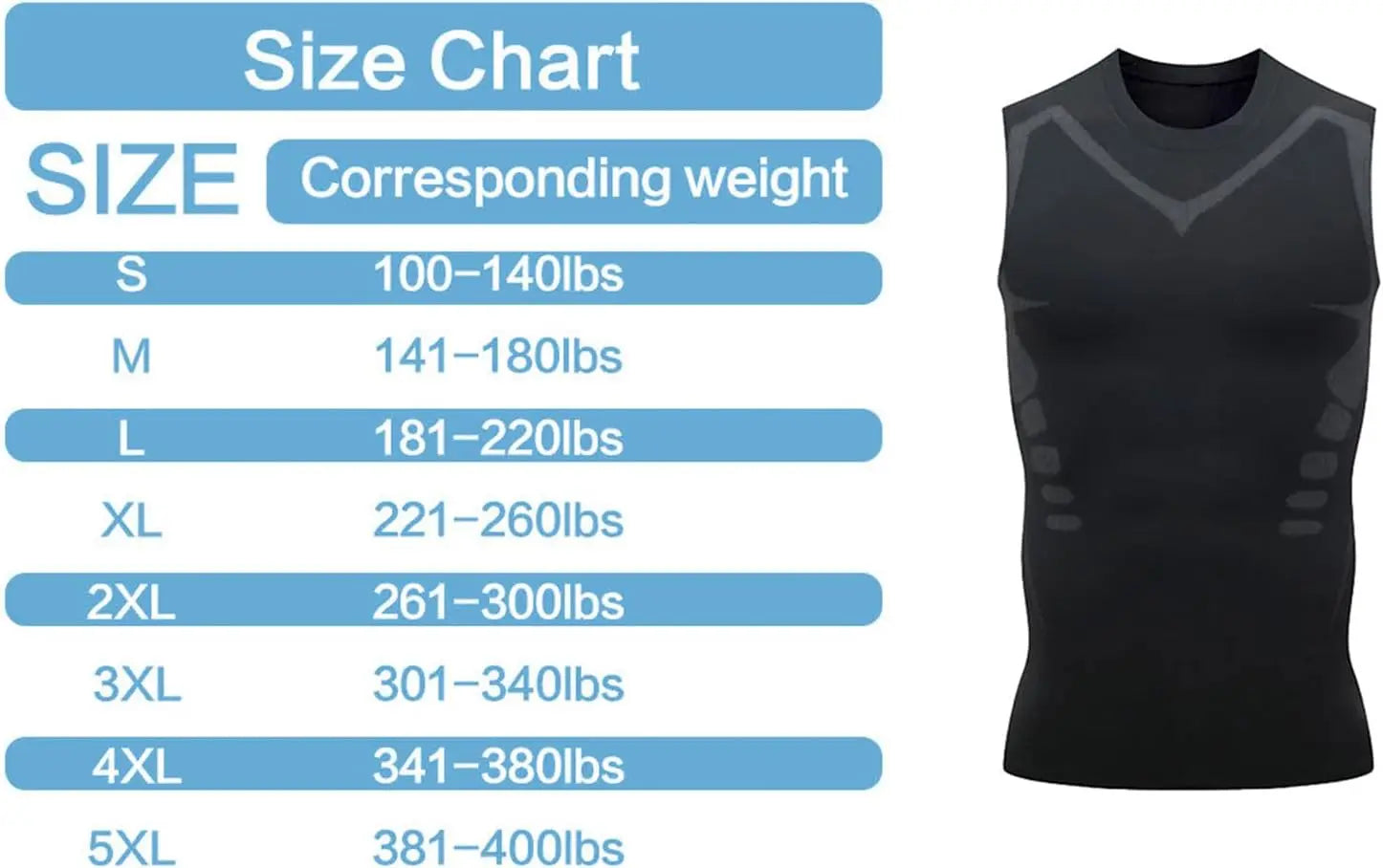 Ionic Shaping Vest For Men Ice-Silk Slimming Vest Body Shaper Compression Shirts Tank Top Tummy Control Sleeveles Fitness Shirts