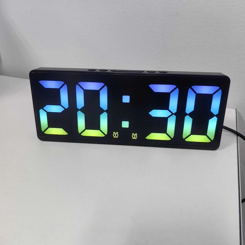 Voice Control Digital Alarm Clock Teperature Snooze Night Mode Desktop Table Clock 12/24H Anti-disturb Funtion LED Clocks Watch