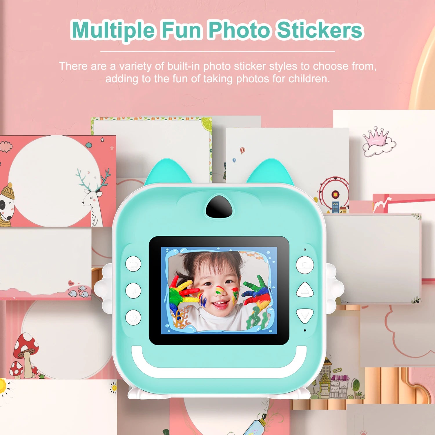 Q5 Kids Camera Instant Print Photo Children Inkless Mini Printer Digital Camera 32G TF Card Video Educational Toys Boy Girl Gift