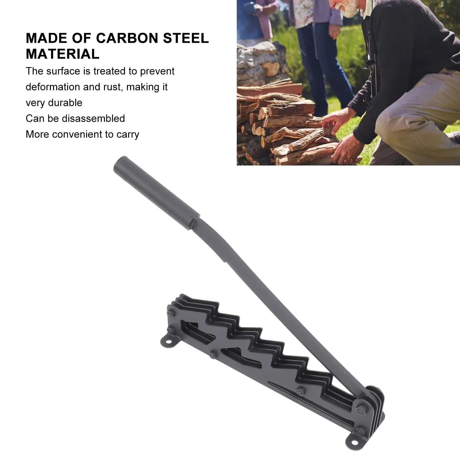 Heavy-Duty Wall-Mounted Log Splitter – High-Carbon Steel Kindling Cutter for Effortless Firewood Splitting